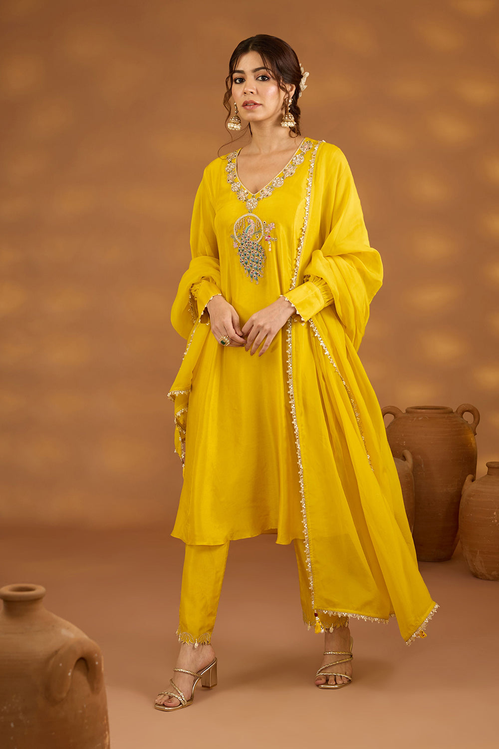 Sunehri Mayur bagh suit set
