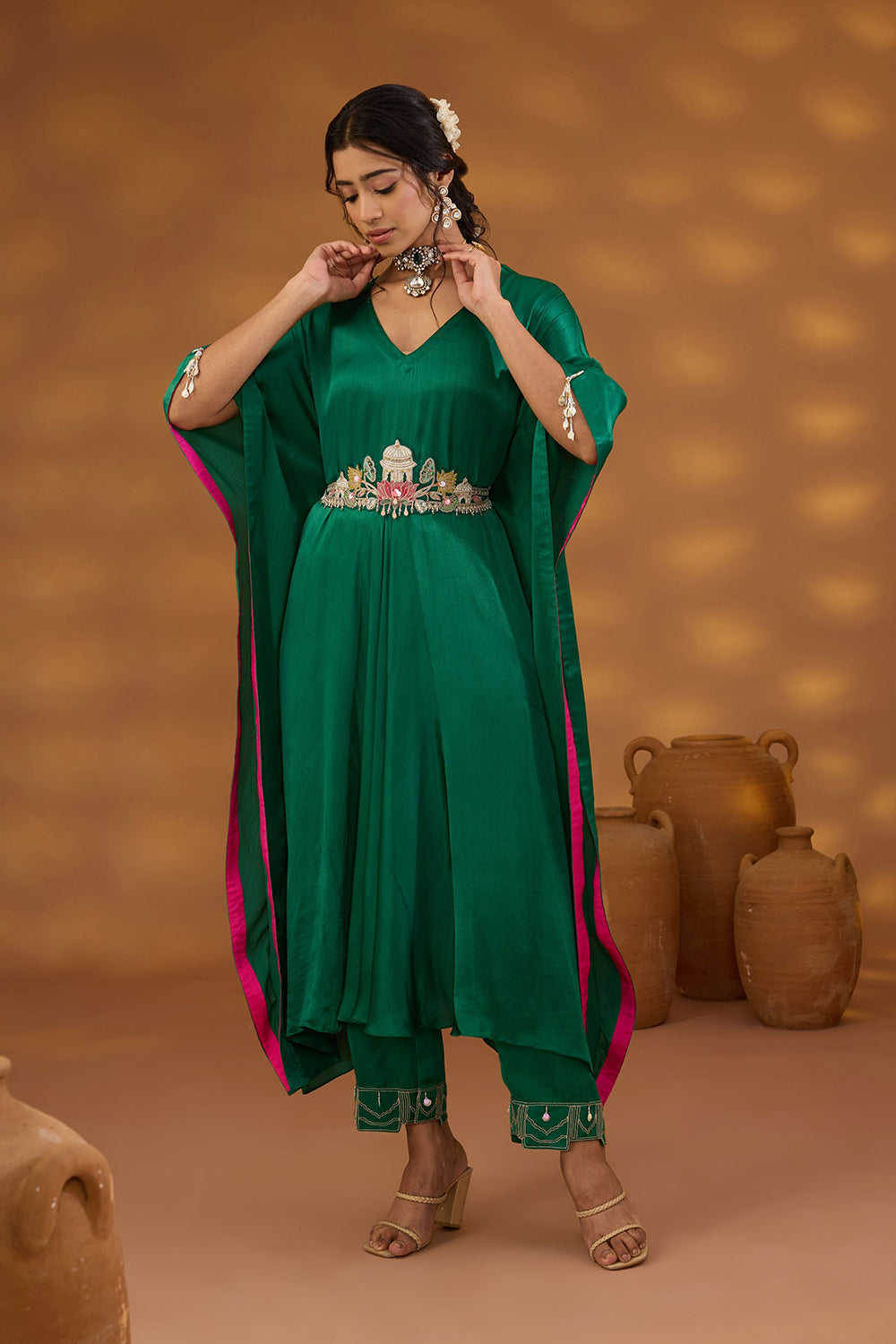 Kamal Talai Drape Kurta Set