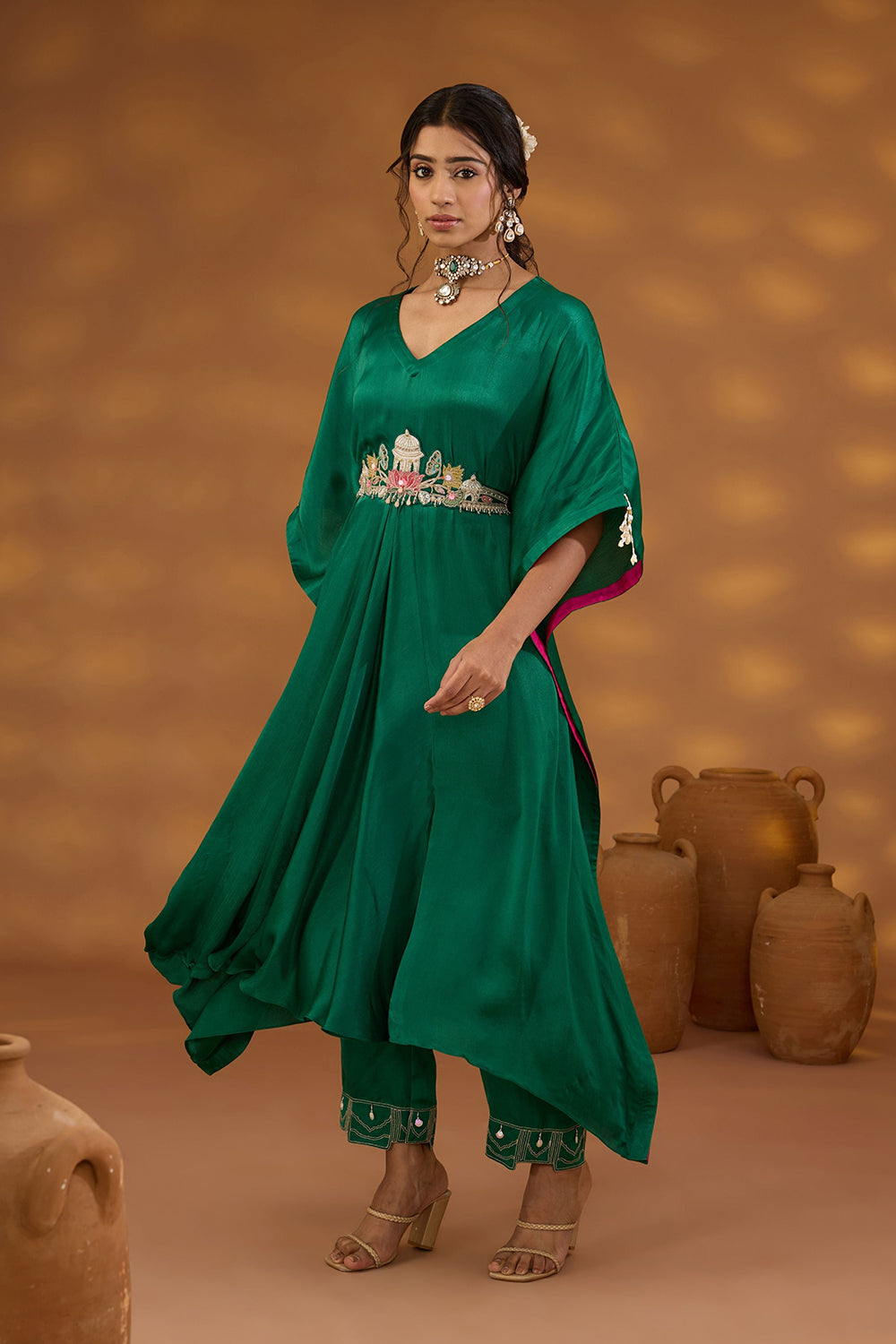 Kamal Talai Drape Kurta Set