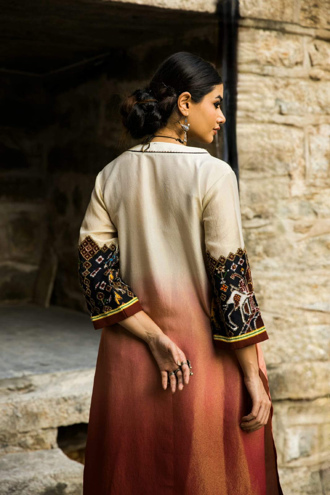 Sufi-Shaded Patola Kurti Set