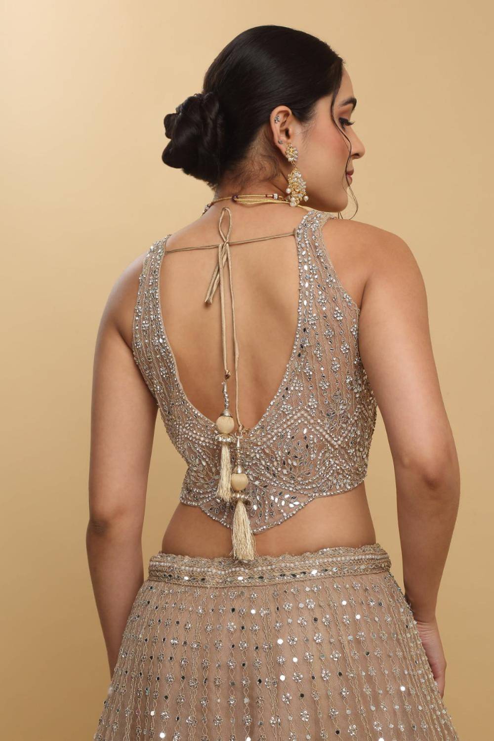 Heer Mirror And Zari Embroidered Lehenga Set