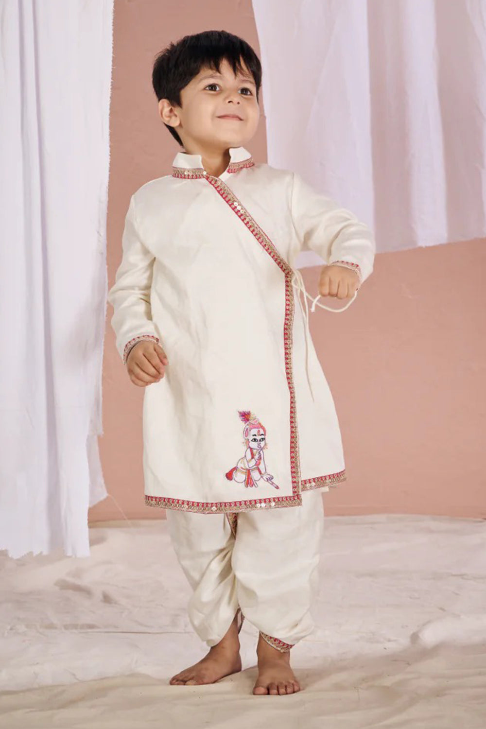 WHITE DHOTI KRISHNA SET