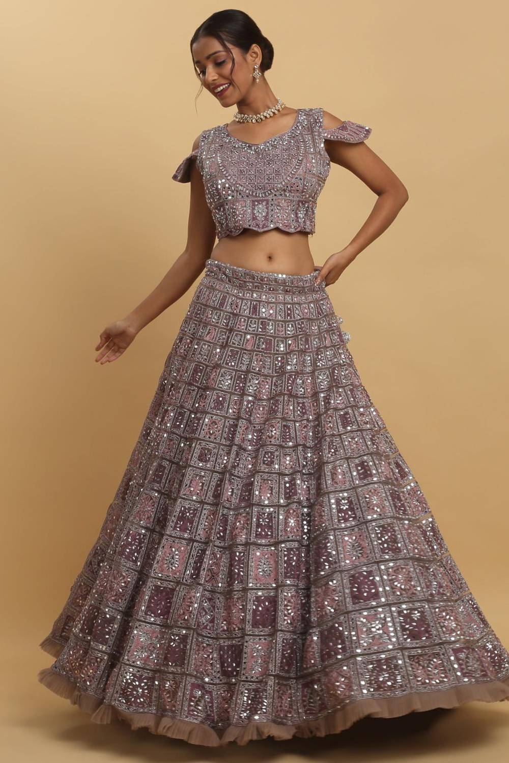 Gunaar Mirror Embroidered Lehenga Set