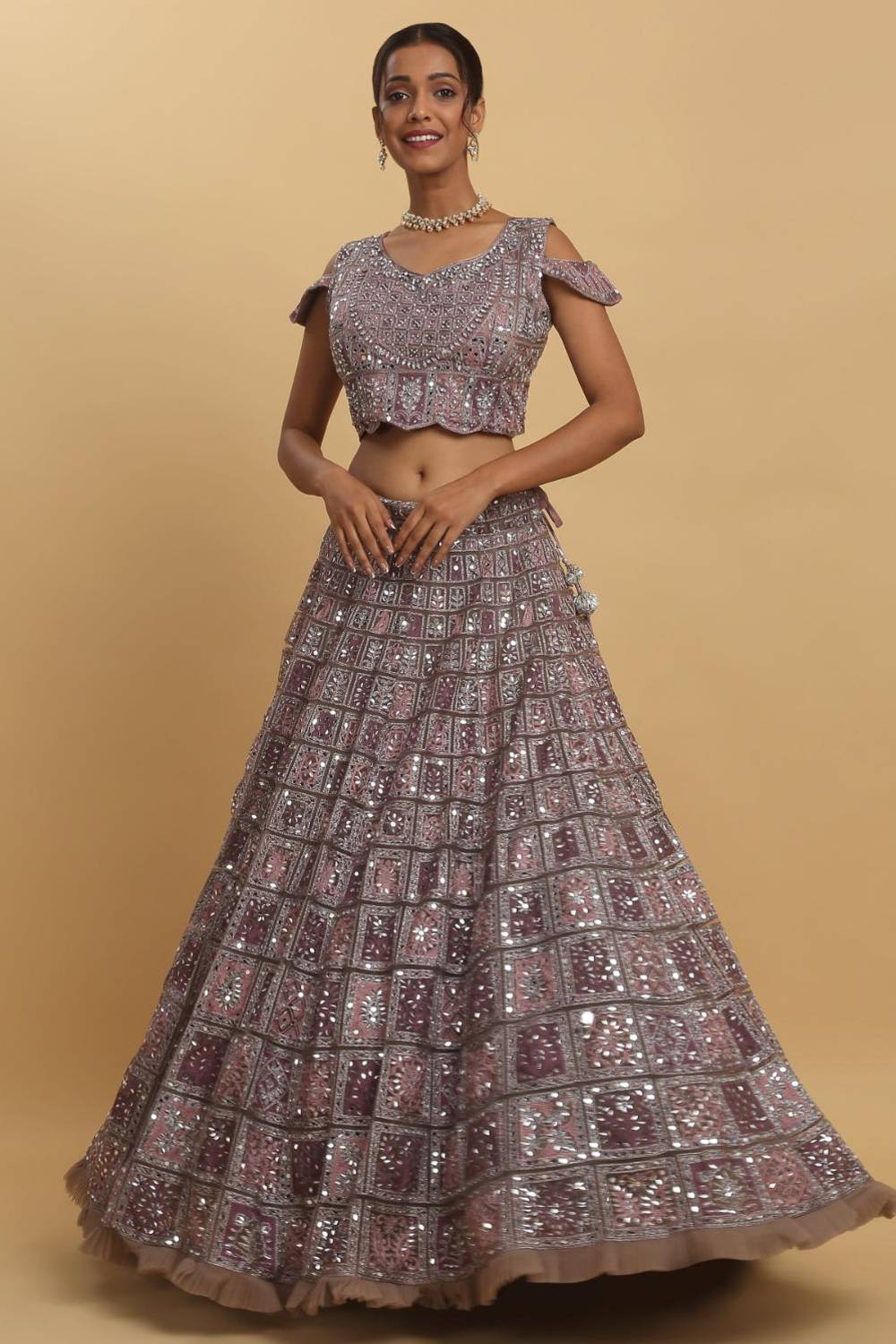 Gunaar Mirror Embroidered Lehenga Set