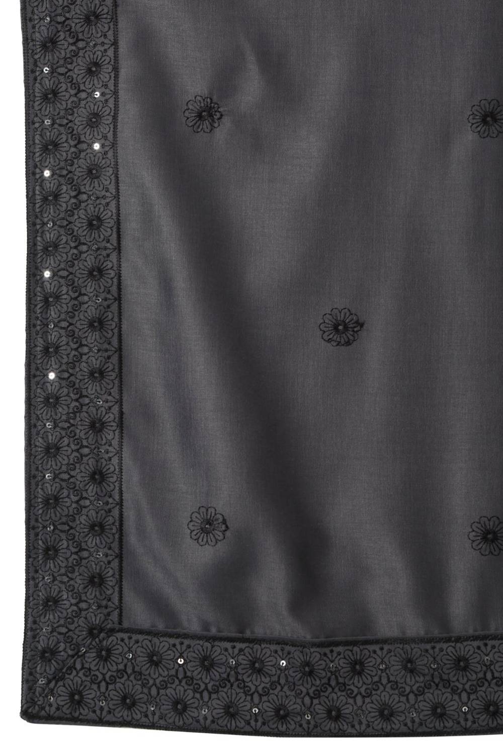 Nawaab Embroidered  Kurta Dupatta Pants Set - Grey