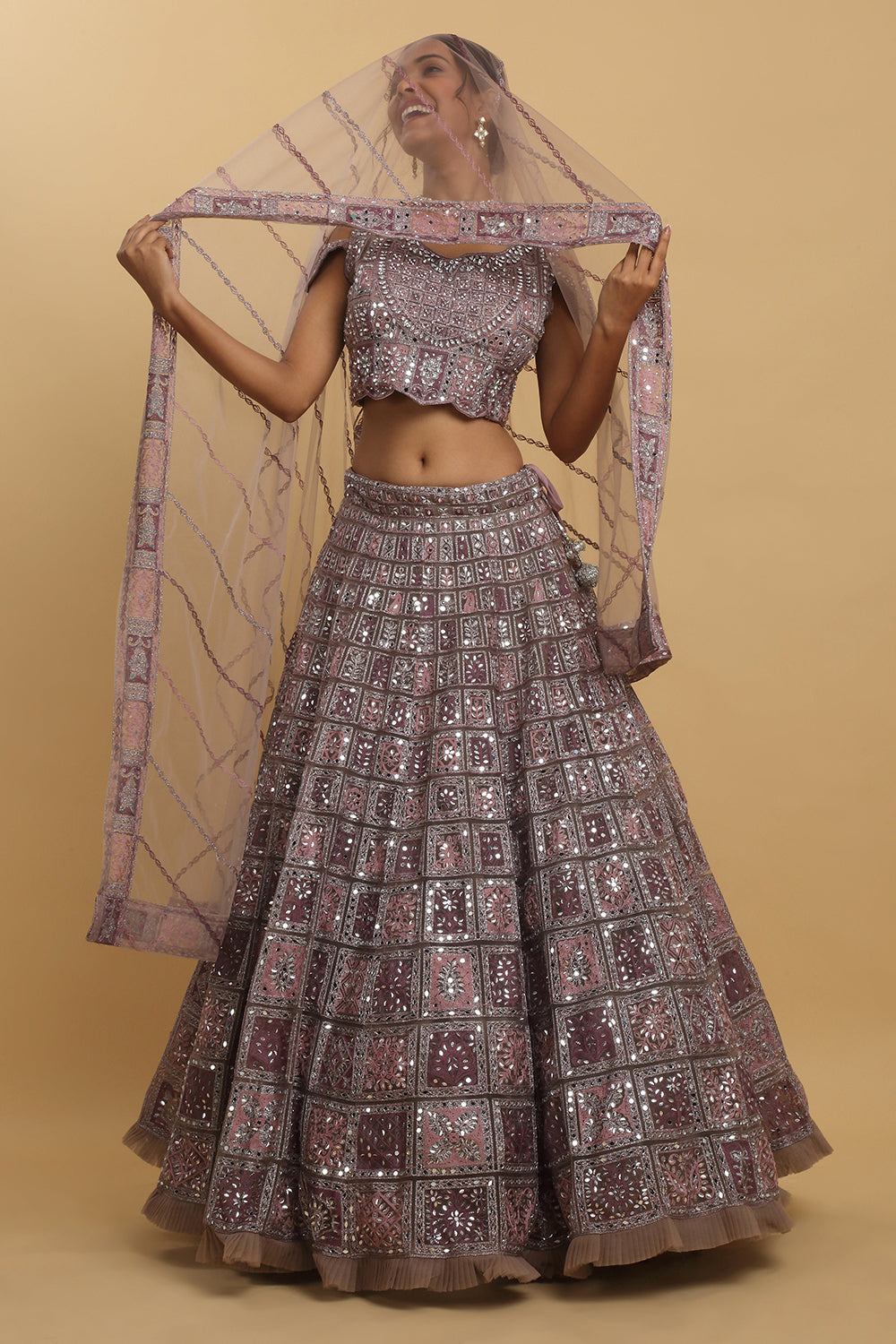 Gunaar Mirror Embroidered Lehenga Set