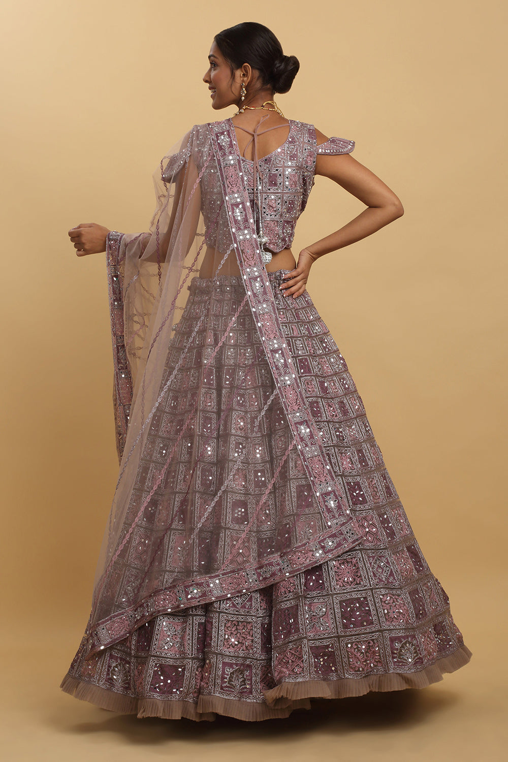 Gunaar Mirror Embroidered Lehenga Set