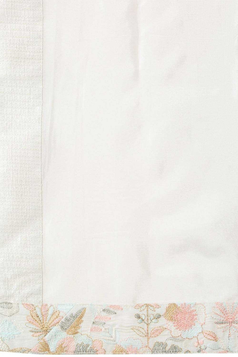 Shwet Off White Cotton Embroidered Sequin Floral Thread Kurta Set