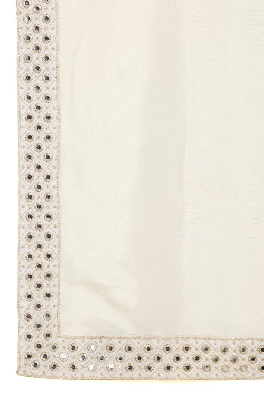 Rajaji Beige Cotton Zari Gold Thread Embroidered Kurta Set