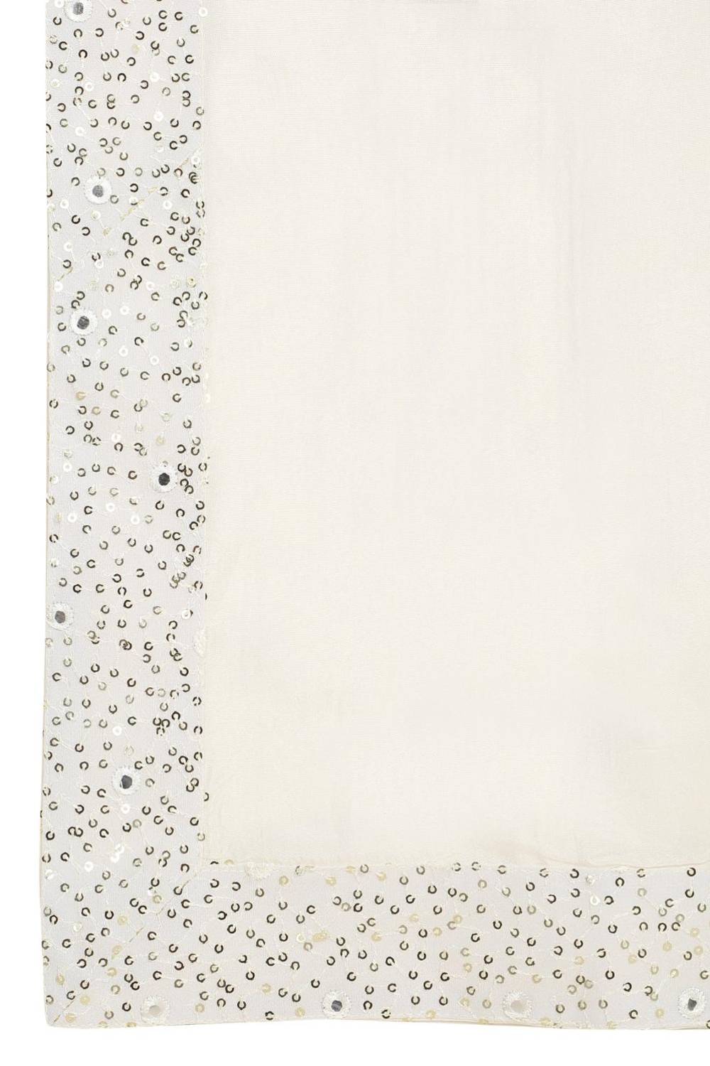 Sequins Ombre Embroidered Kurta Dupatta Set - Cream