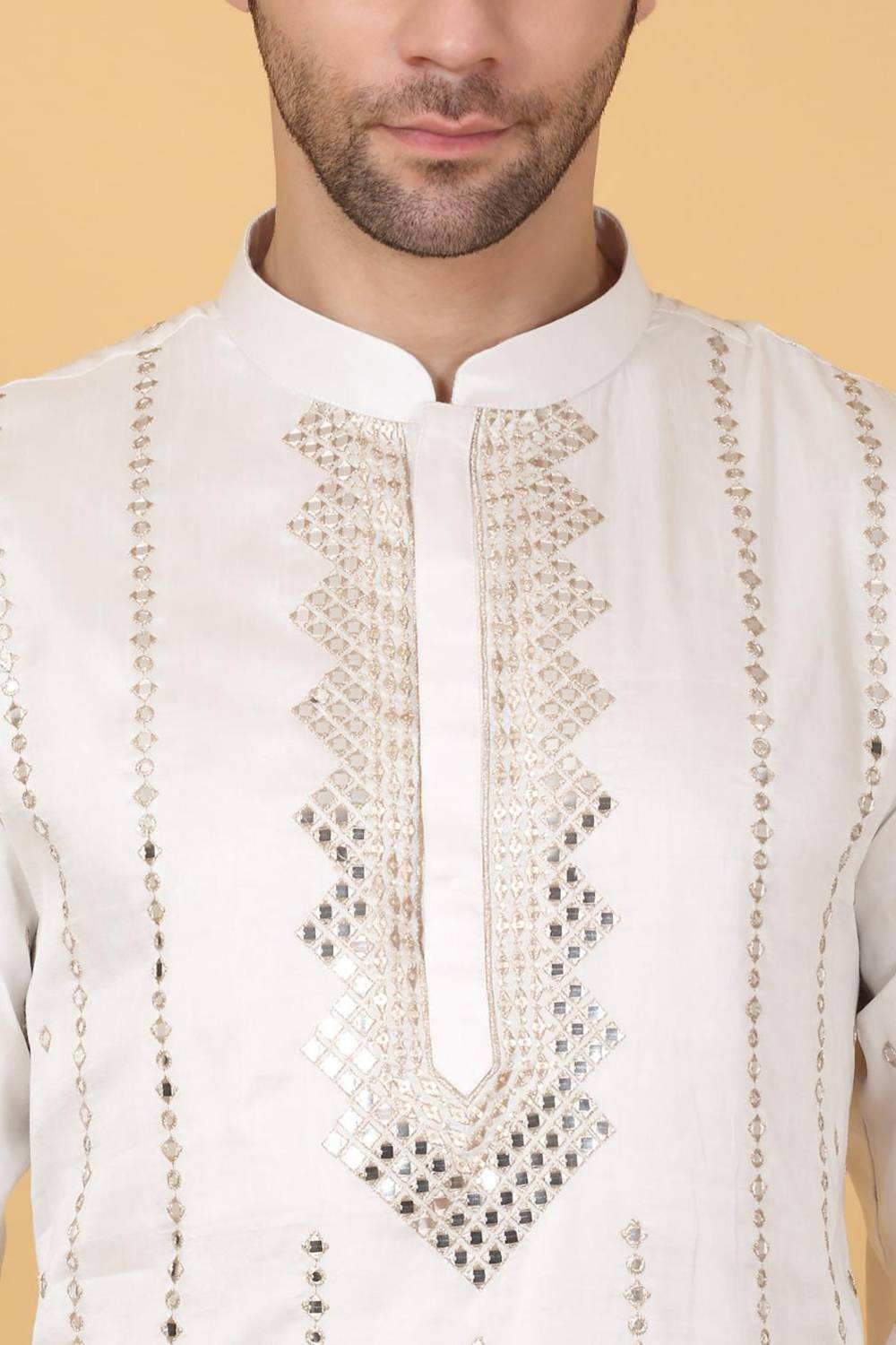 Zari Mirror Embroidered Kurta Set