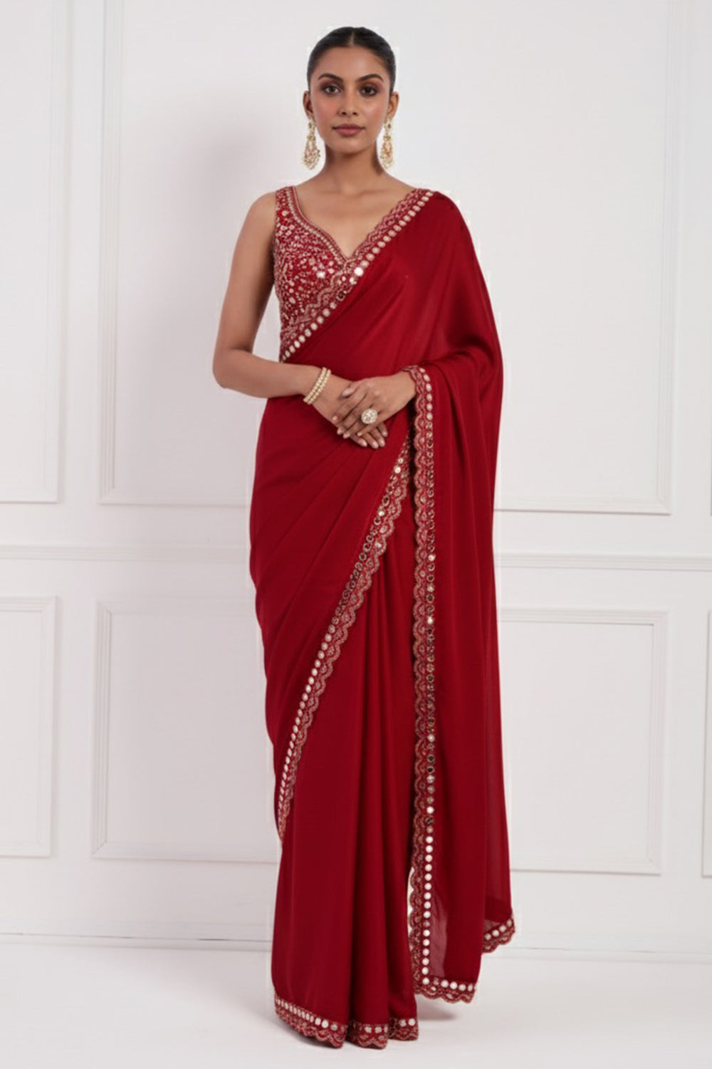 Red Saree Set