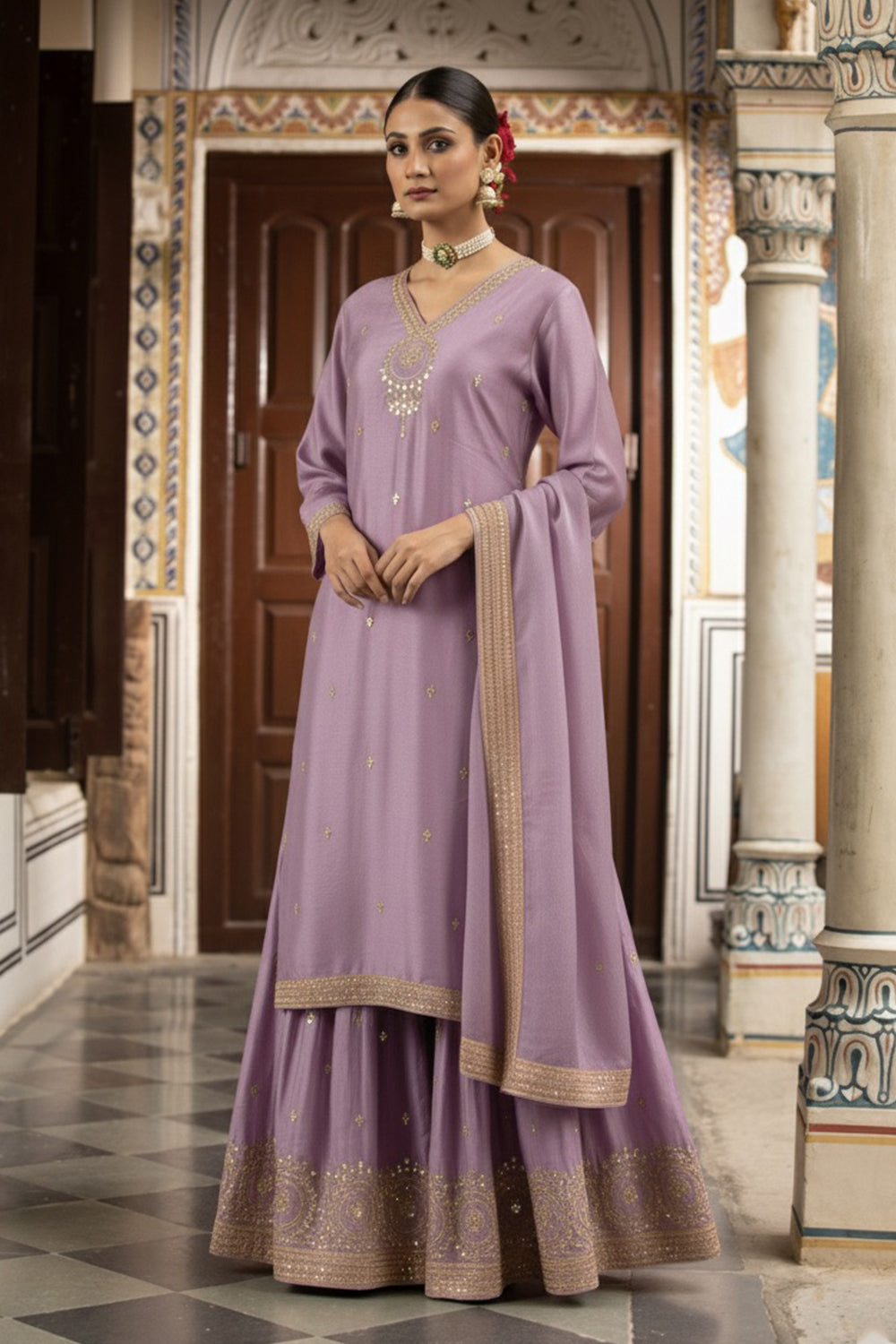 Lilac Sharara Set