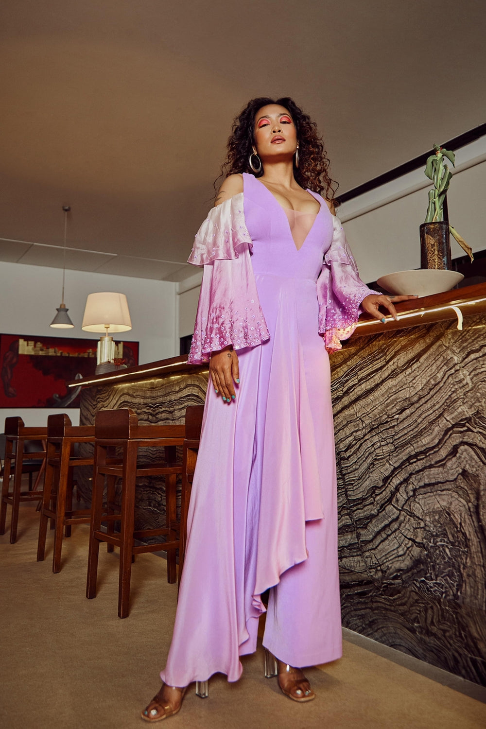 Lavender High Low Jumpsuit