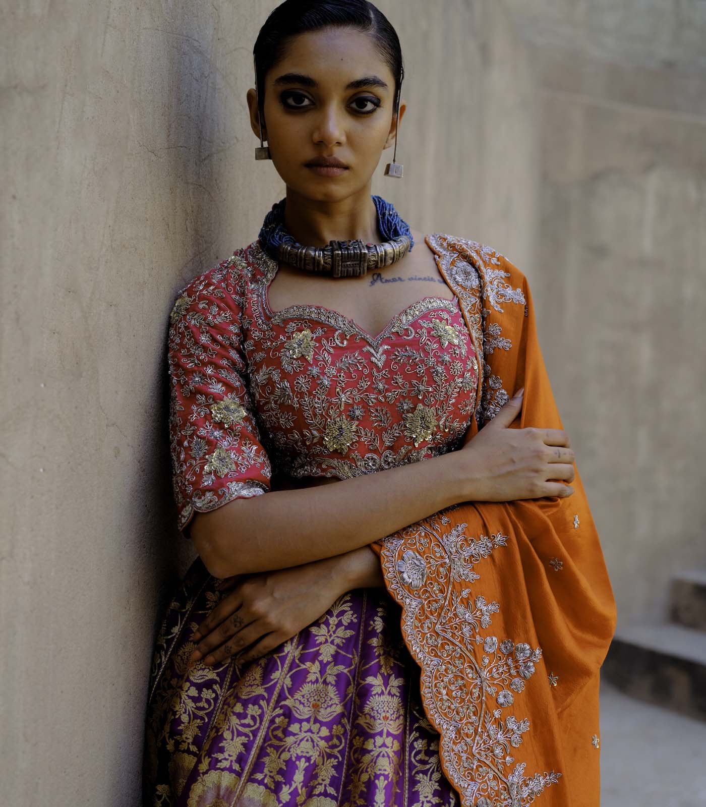Purple & Rust Lehenga Set