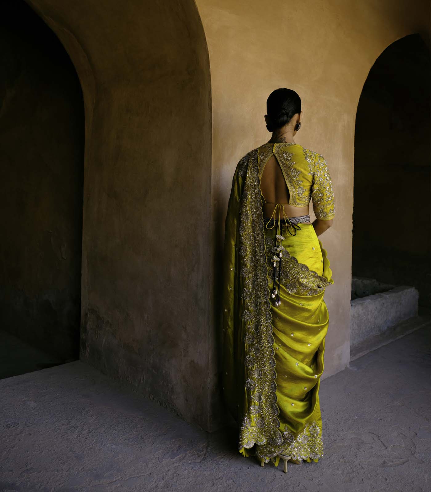 Mustard Saree Set