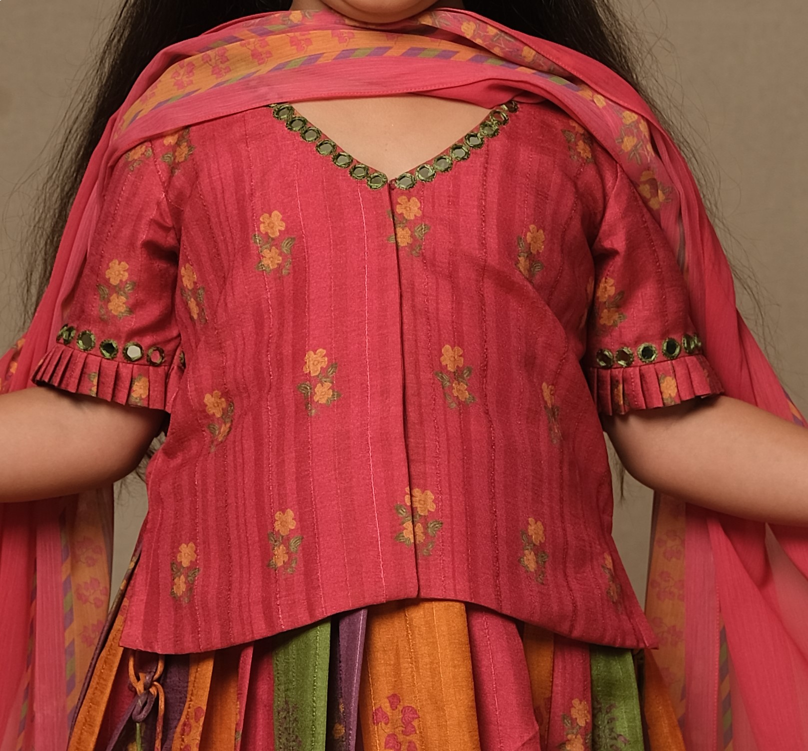 MULTICOLOURED LEHENGA SET