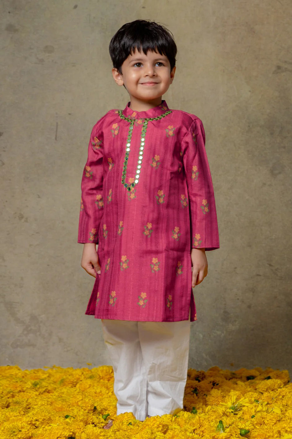MULTICOLOUR MIRROR WORK KURTA SET
