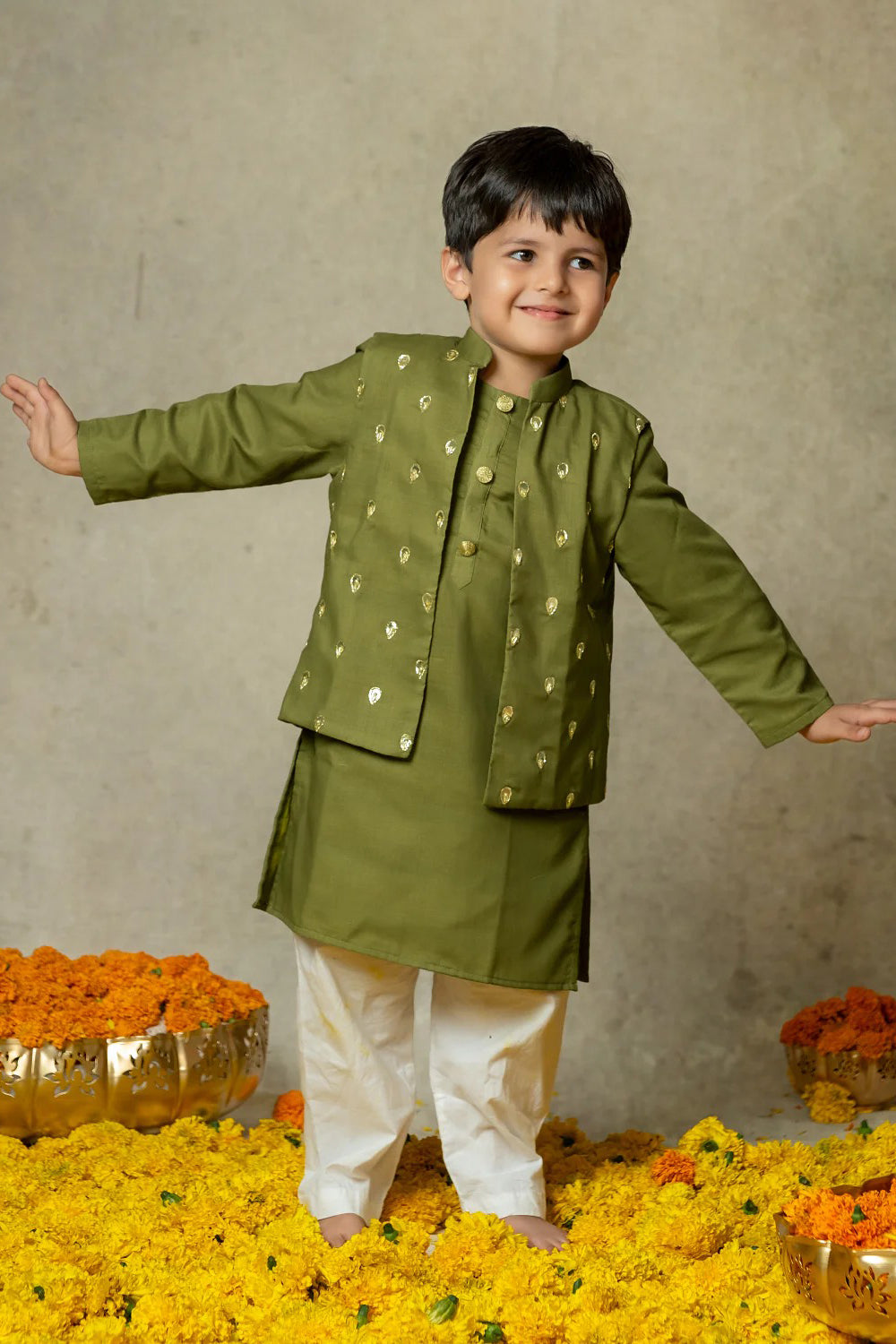 OLIVE GREEN BANDI SET