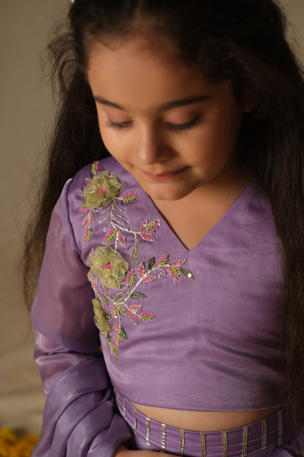 LAVENDER HAND WORK LEHENGA SET