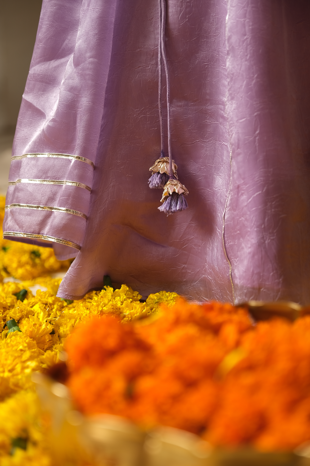 LAVENDER HAND WORK LEHENGA SET