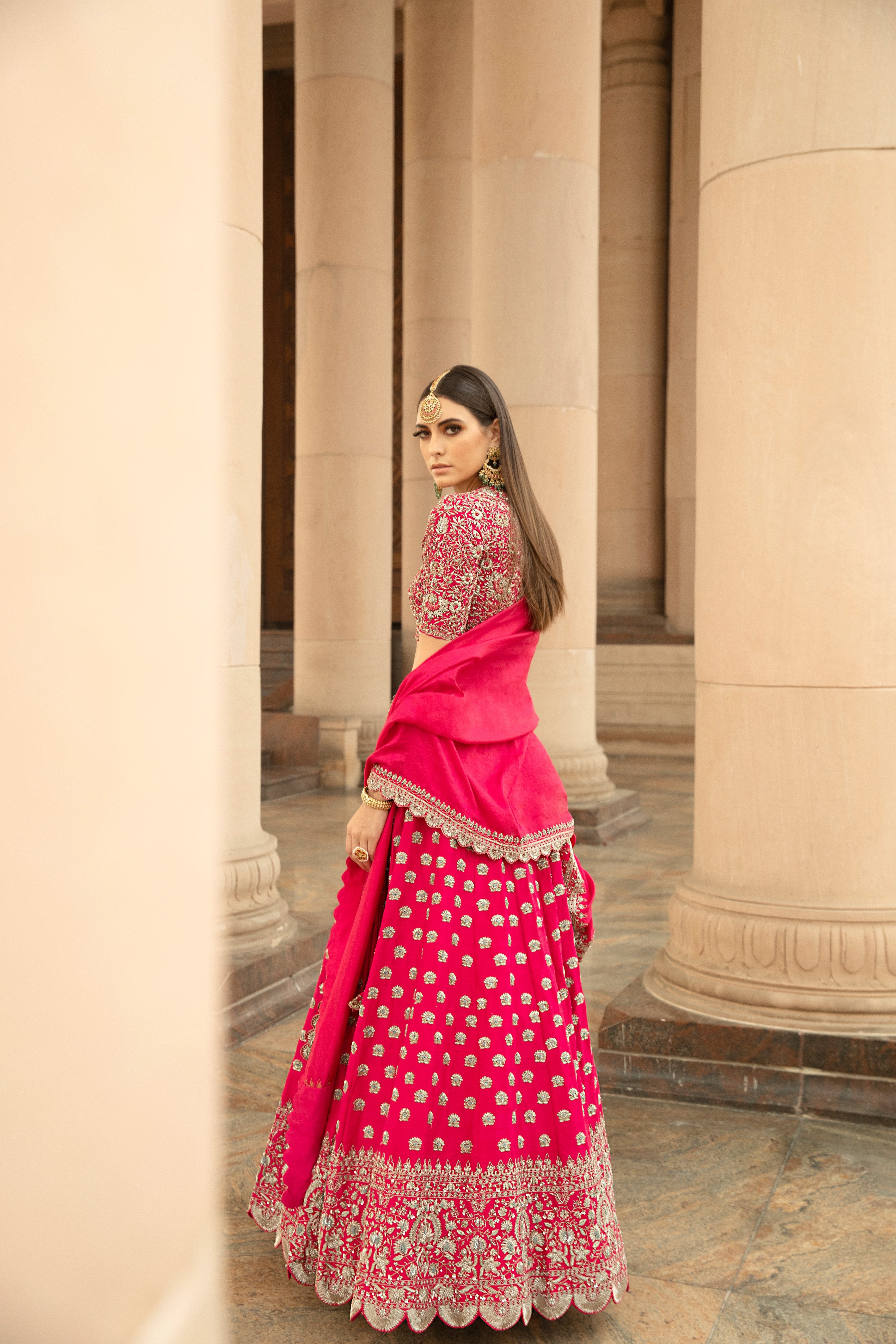 Jayanti Reddy - Red Raw Silk Embroidered Lehenga Set