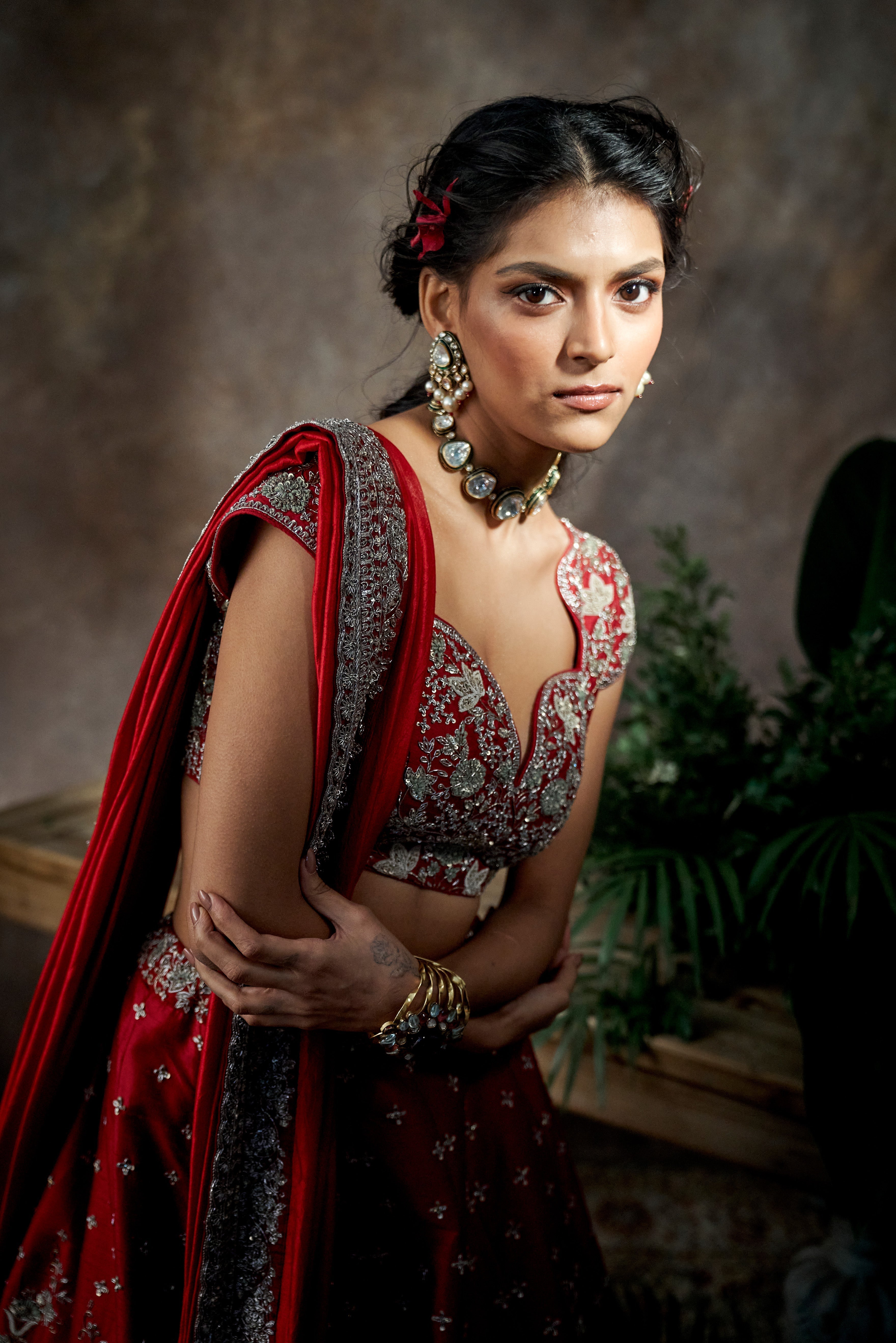 Jayanti Reddy - Red Embroidered Lehenga Set