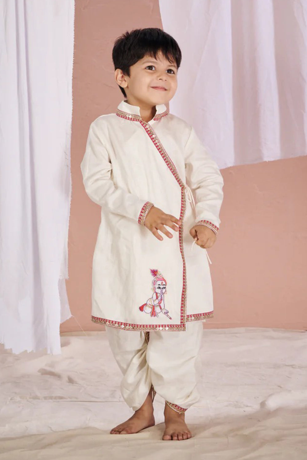WHITE DHOTI KRISHNA SET