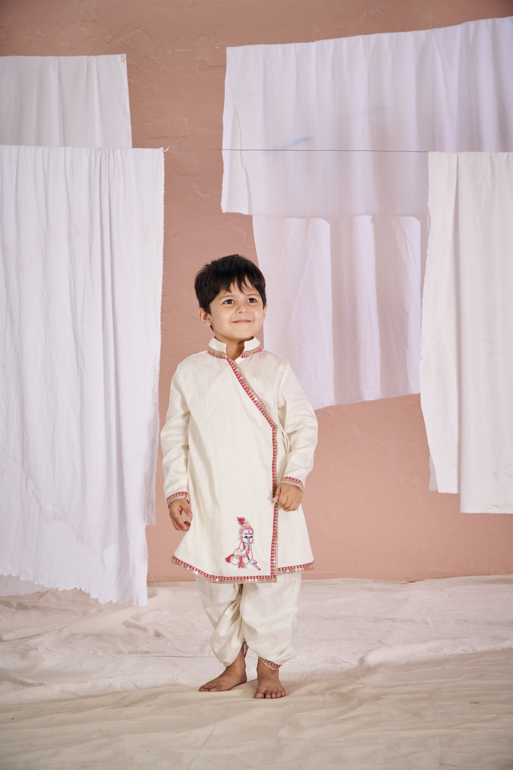WHITE DHOTI KRISHNA SET
