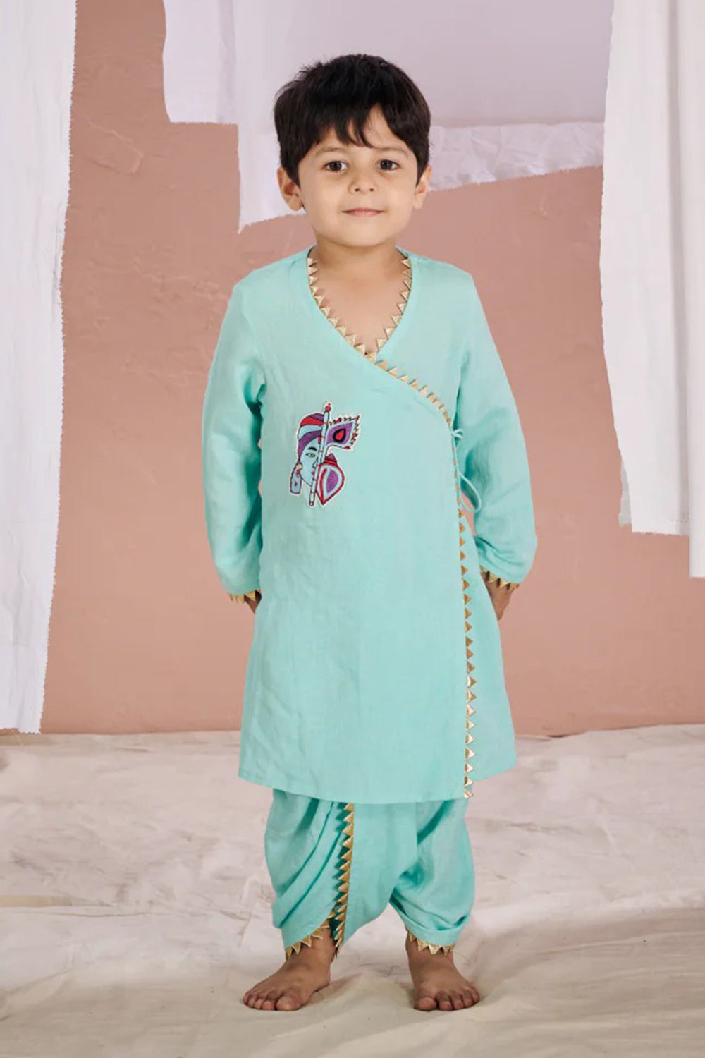 BLUE KRISHNA DHOTI SET