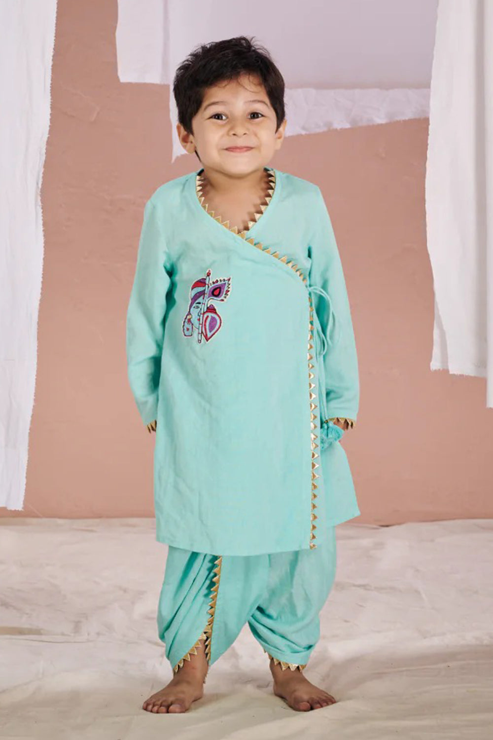 BLUE KRISHNA DHOTI SET