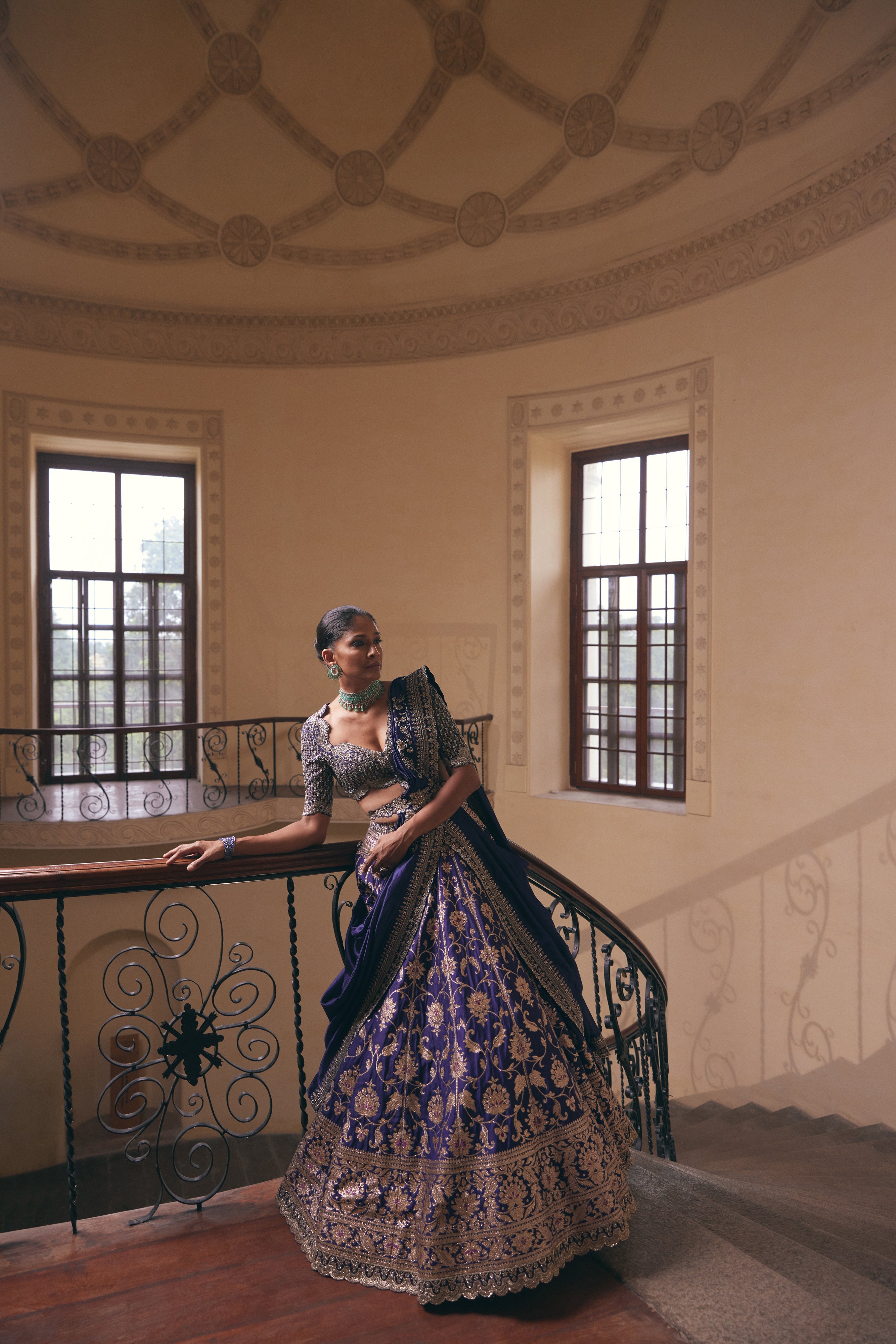 Banaras Purple Lehenga Set