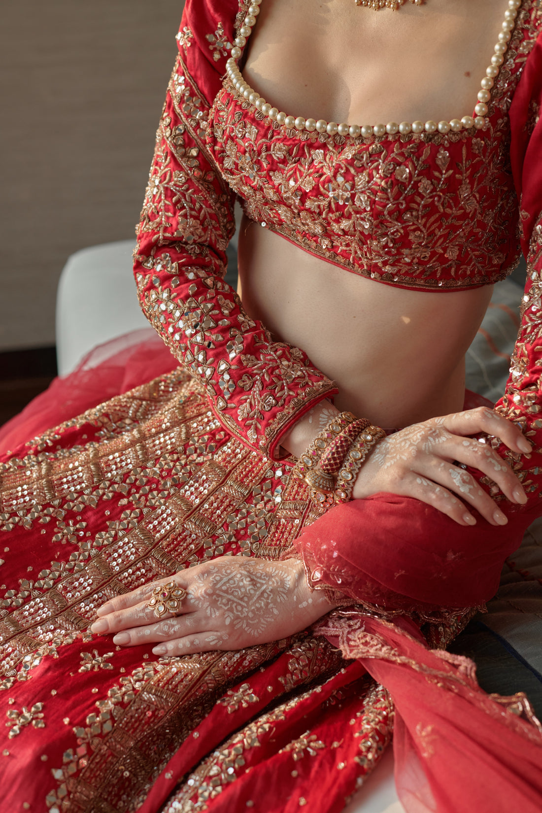 CY Jigar & Nikita Aayna  Lehenga Closeup-1