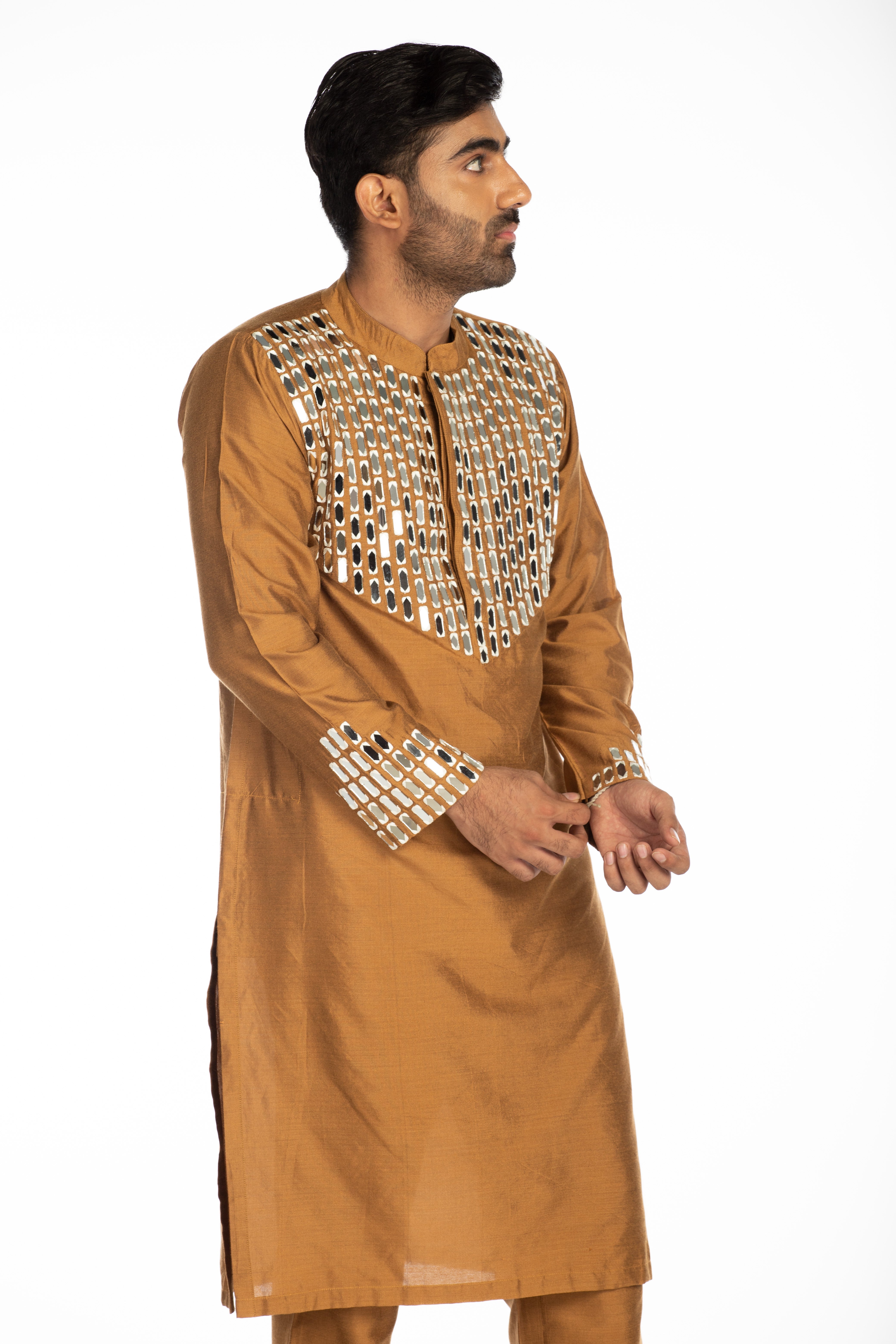 Mustard Embroidered Set