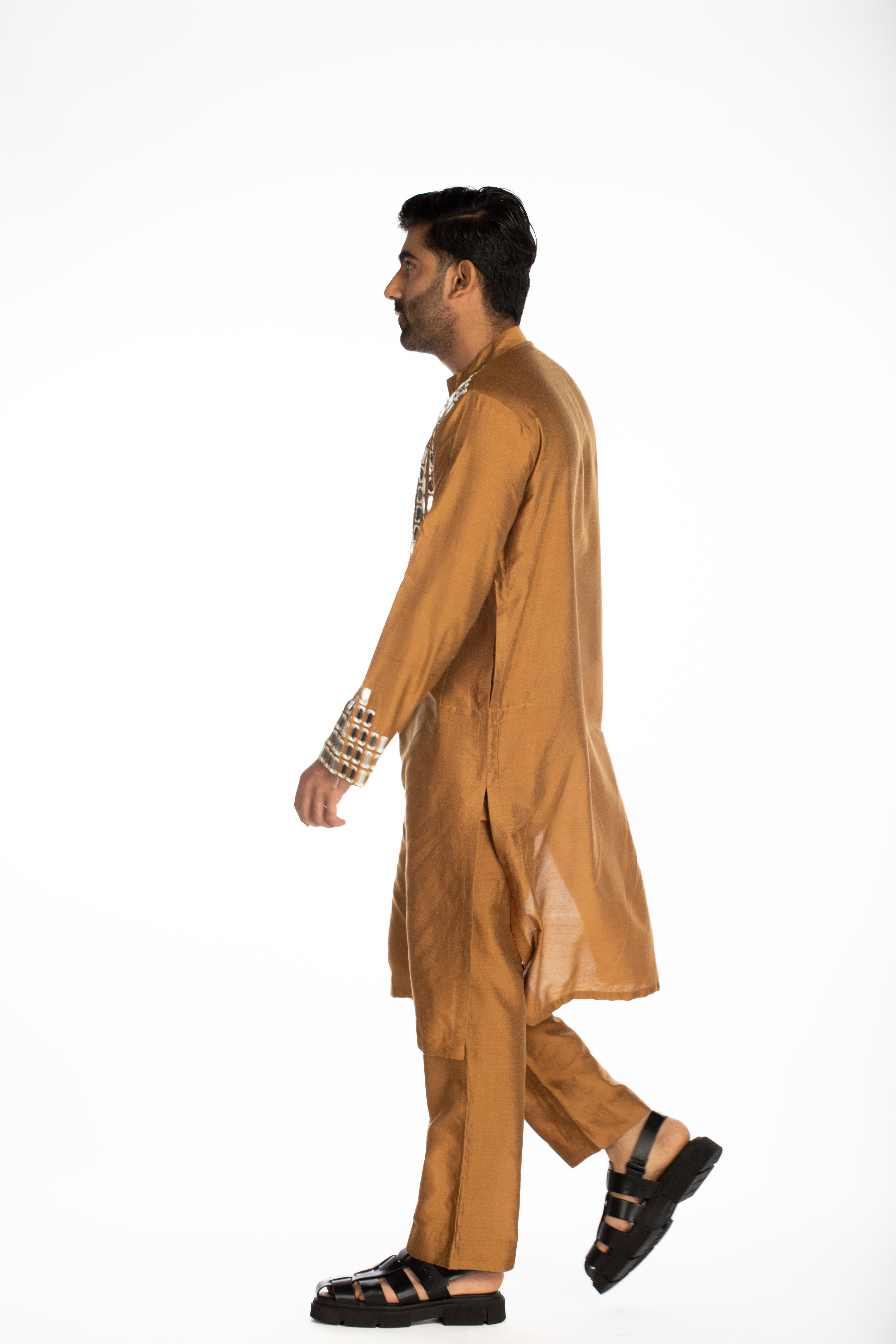 Mustard Embroidered Set