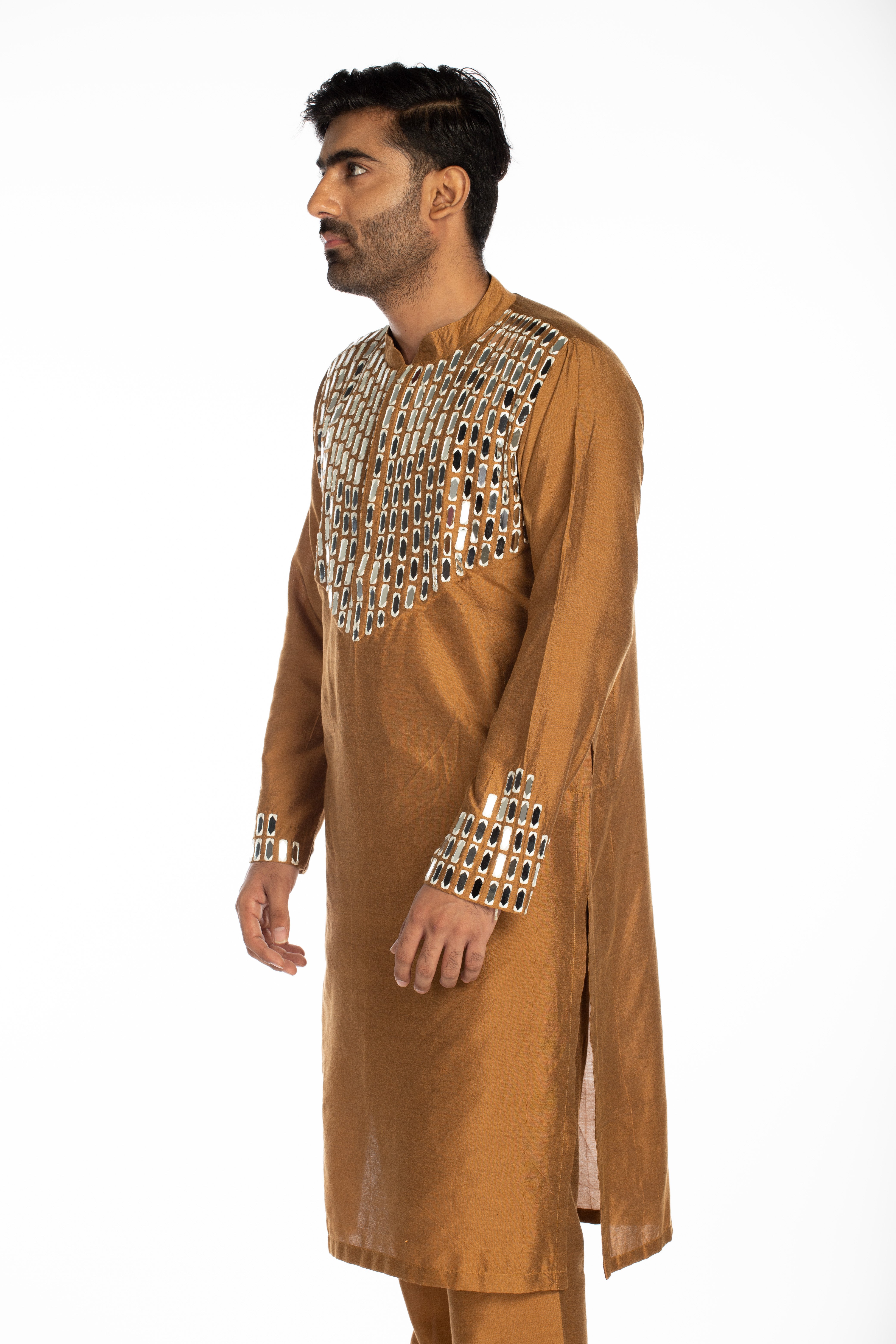 Mustard Embroidered Set