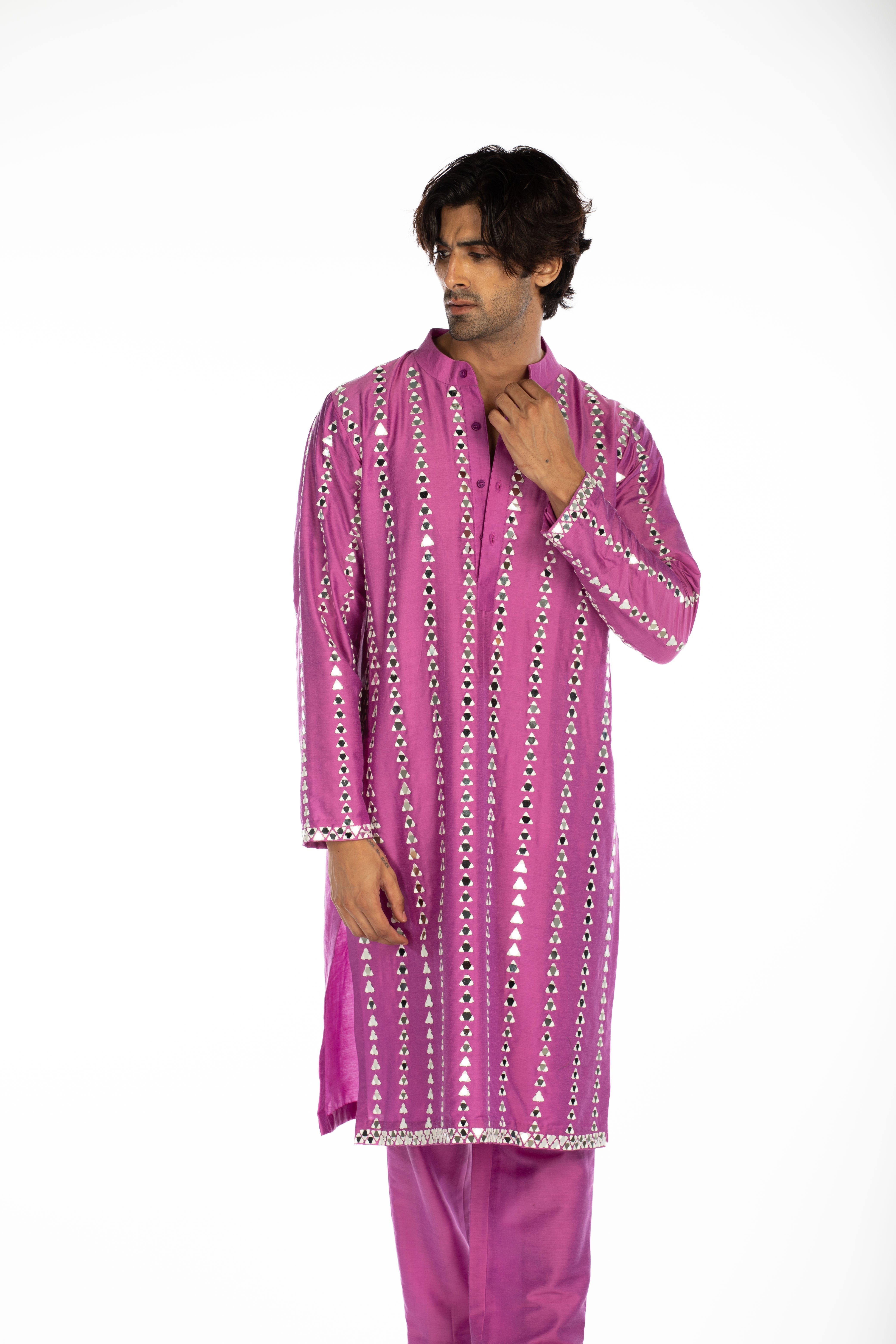 Purple Embroidered Set