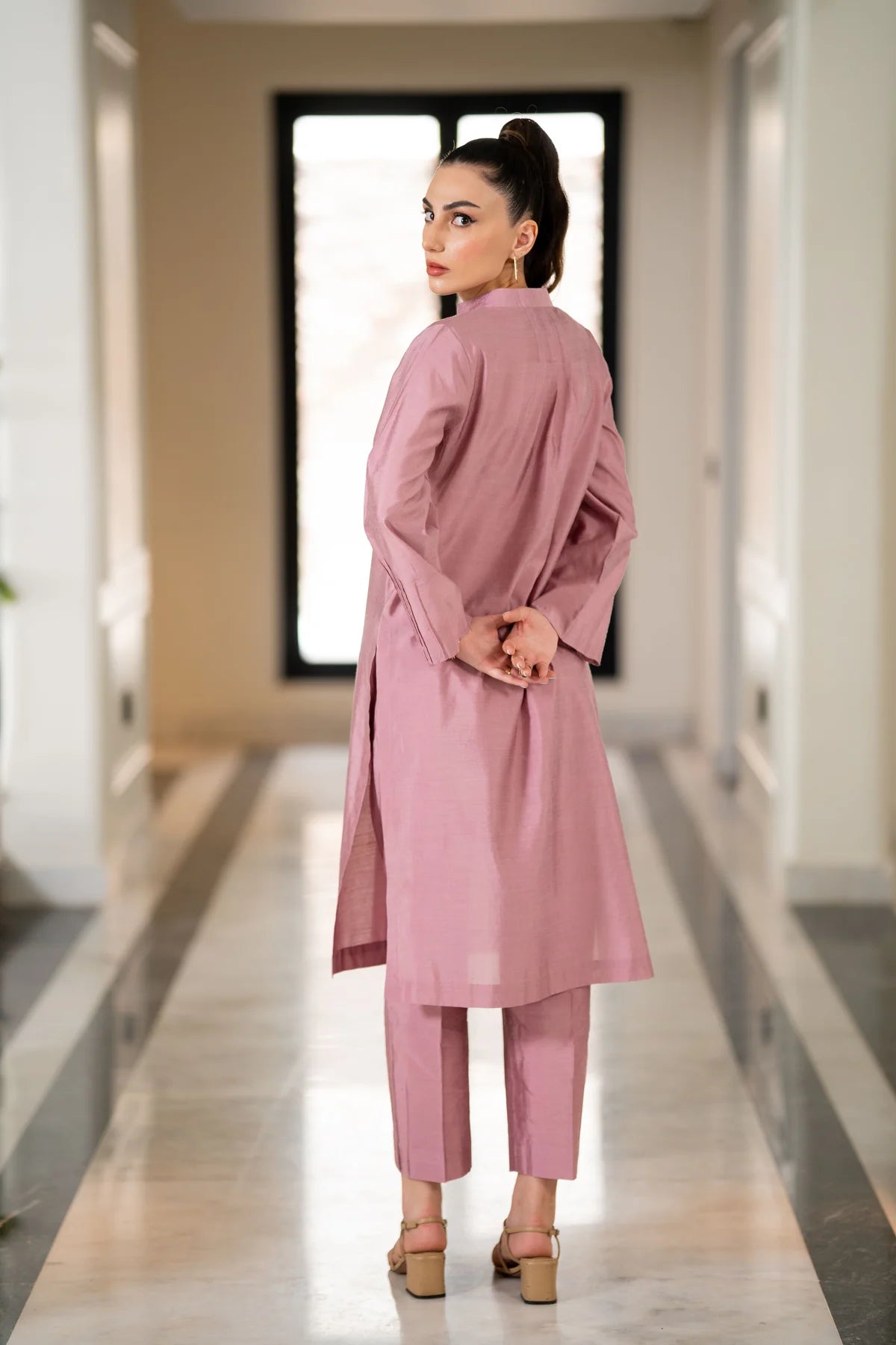Mauve Kurta With Pants