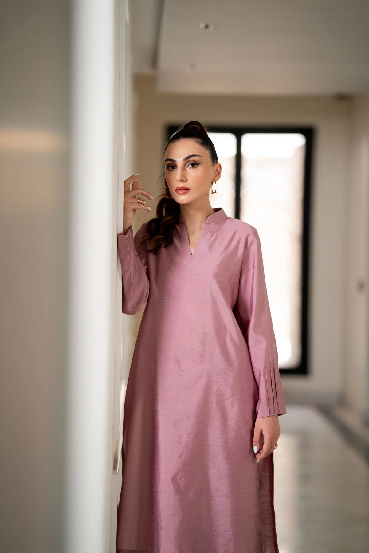 Mauve Kurta With Pants