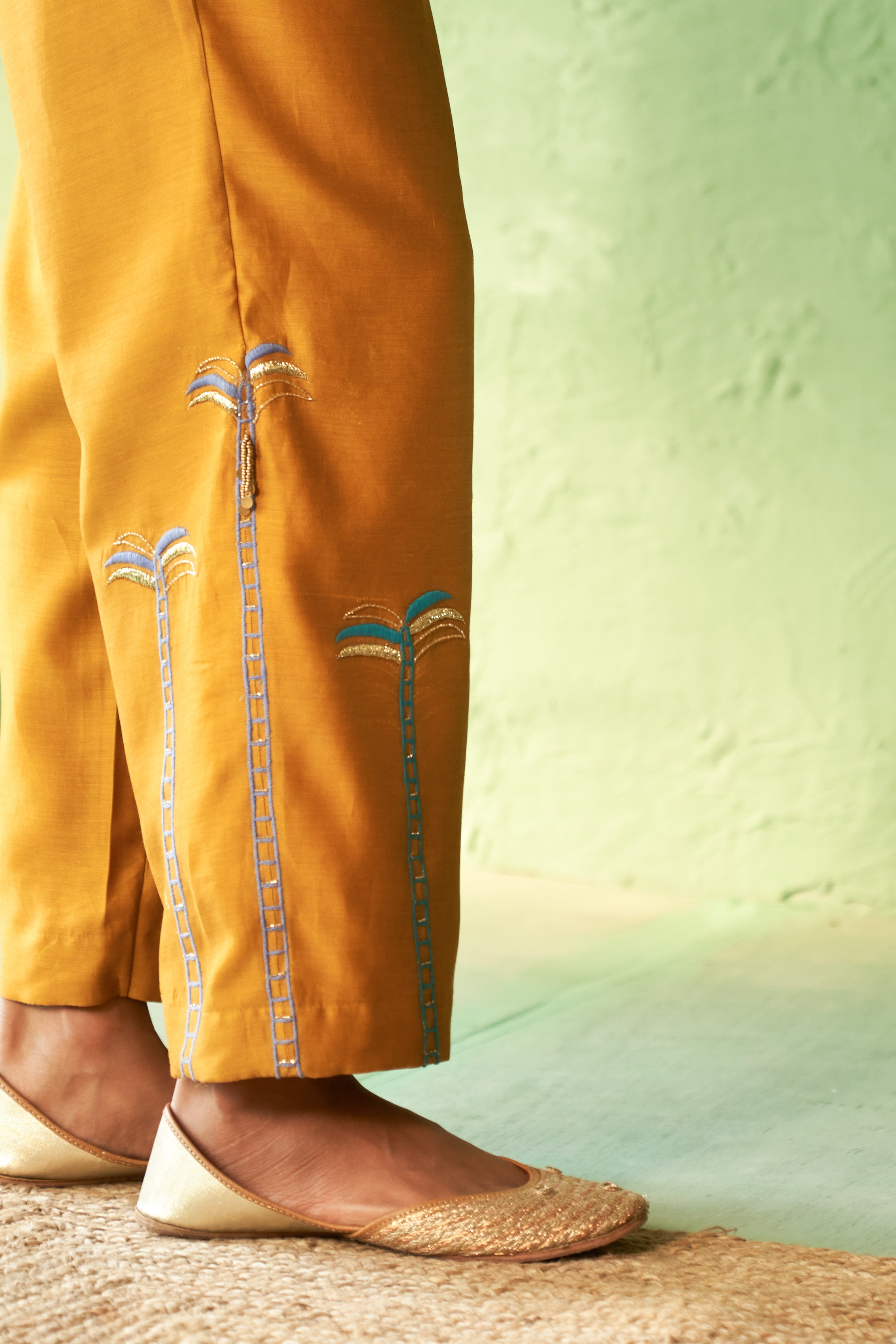 Palm Tree Embroidered Co-Ord Set