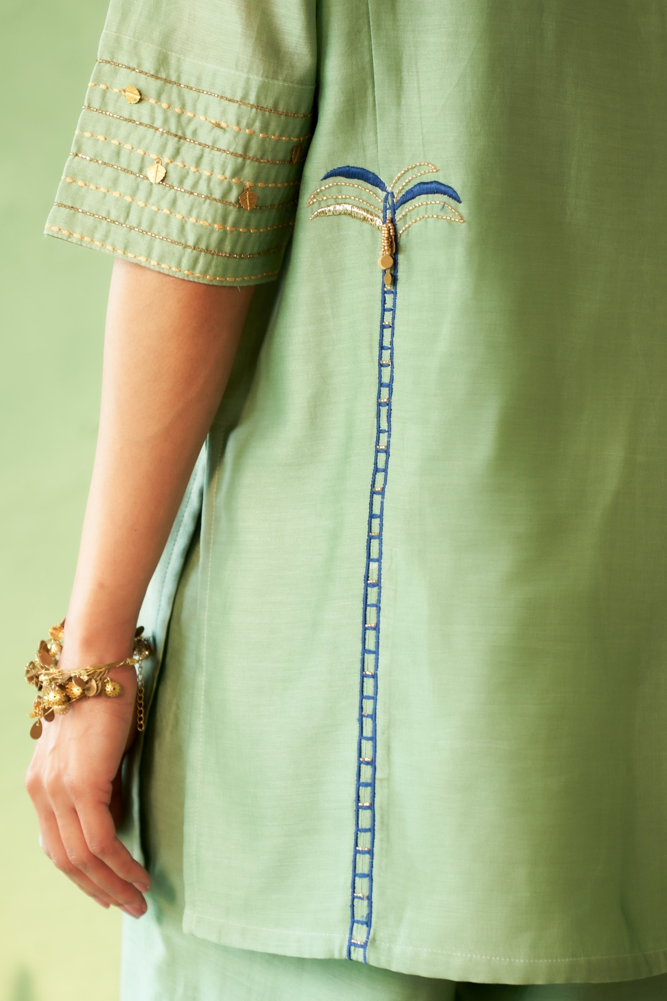 Palm Tree Embroidered Co-Ord Set