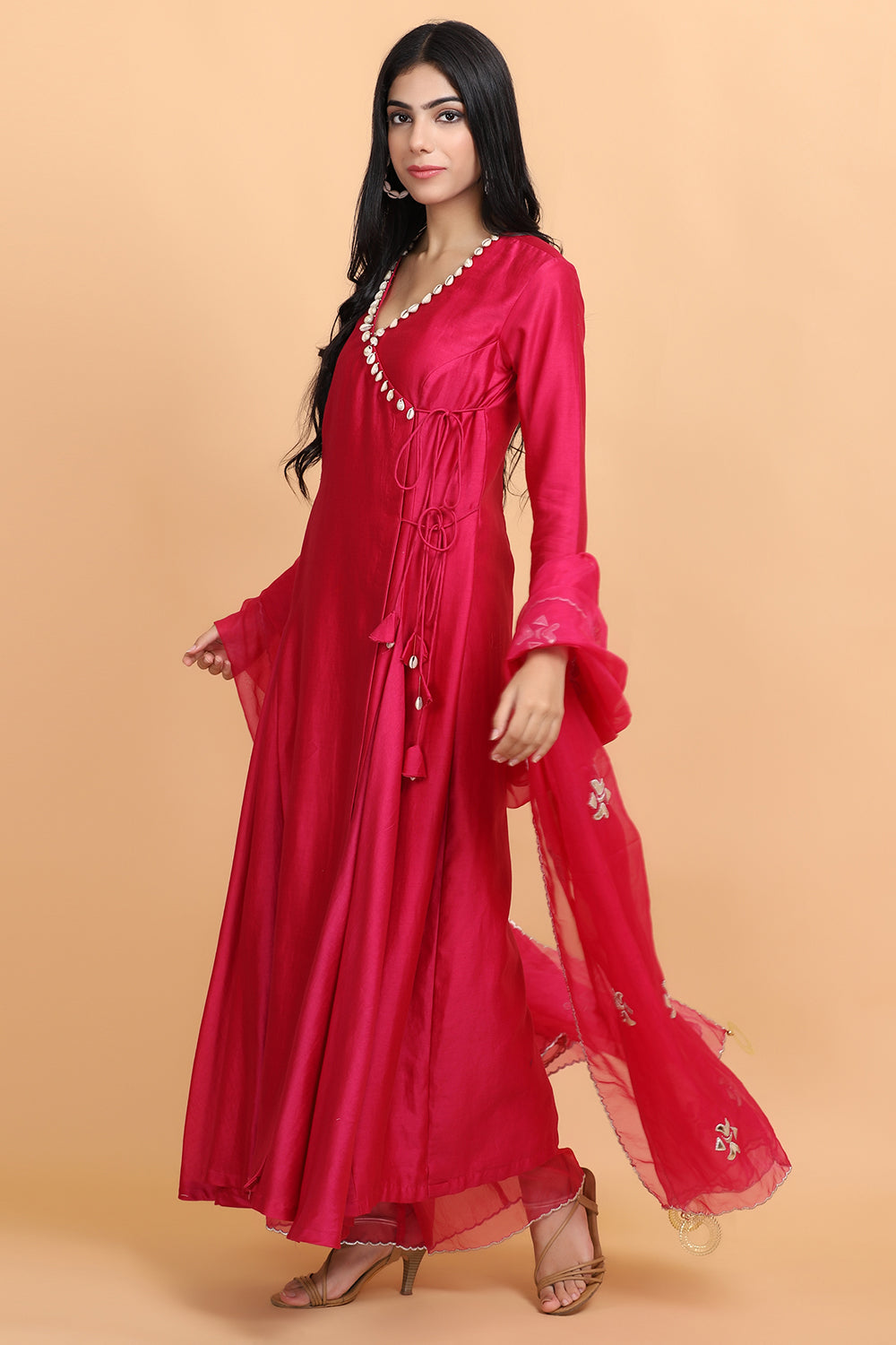 Pink Angrakha Suit Set - Auraya Fashion -  - #tag1# - #tag2# - #tag3# - #tag3#