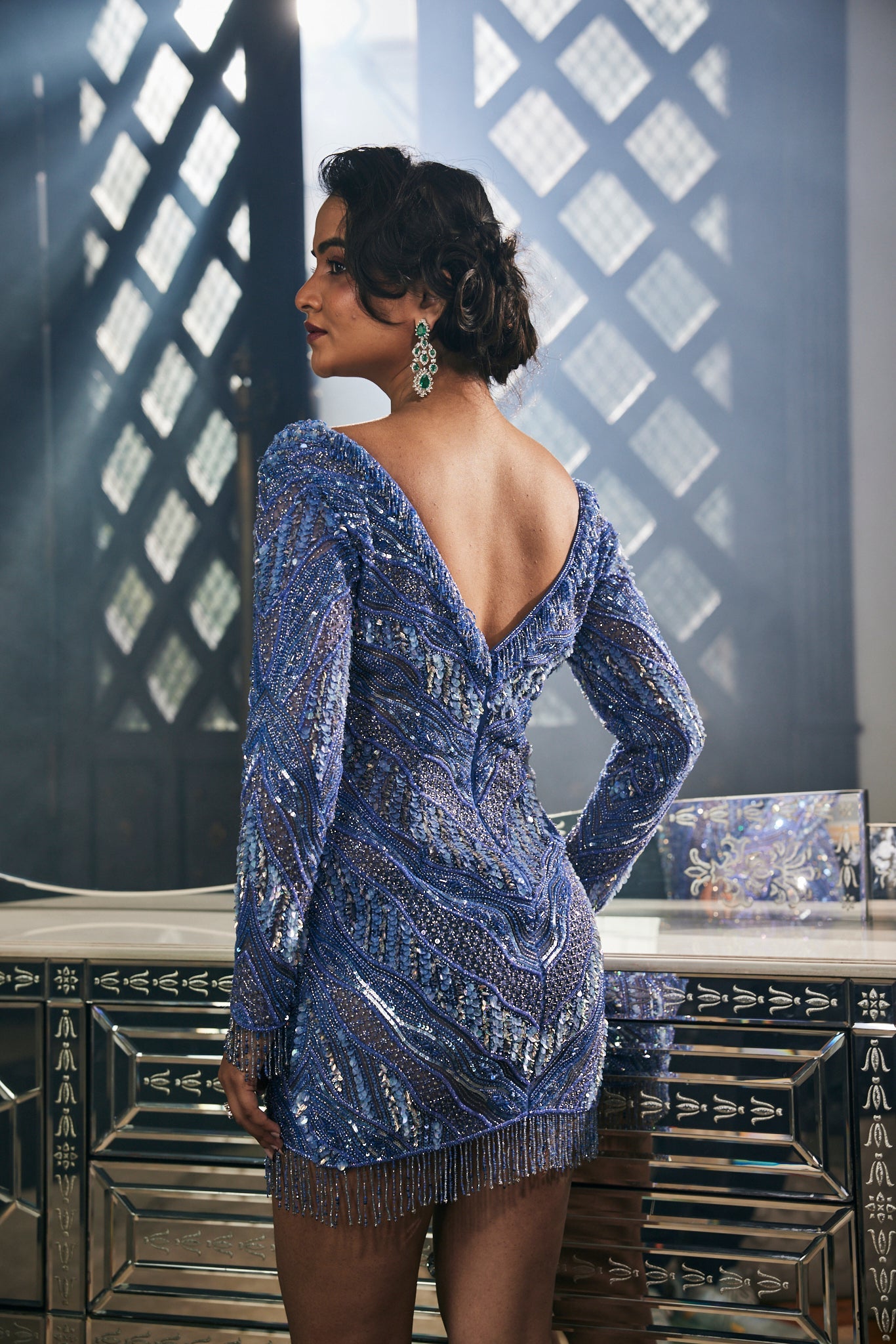 CY Amit GT Ligne Enchnatee Embroidered Dress Back 1