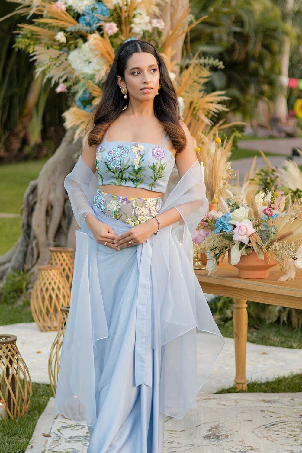 Madhura Raul in Mykonos- Corseted Belt Drape Set