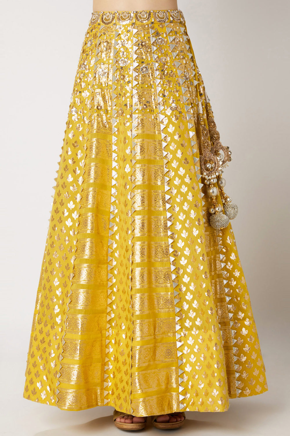 Embroidered Yellow Lehenga Set - Auraya Fashion -  - #tag1# - #tag2# - #tag3# - #tag3#