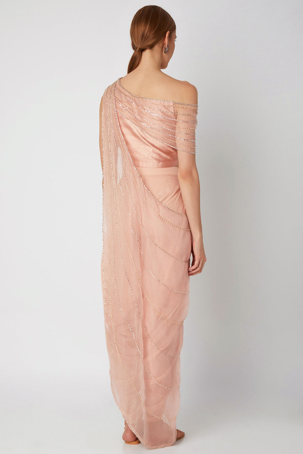 Embroidered Blush Pink Dhoti Set - Auraya Fashion -  - #tag1# - #tag2# - #tag3# - #tag3#