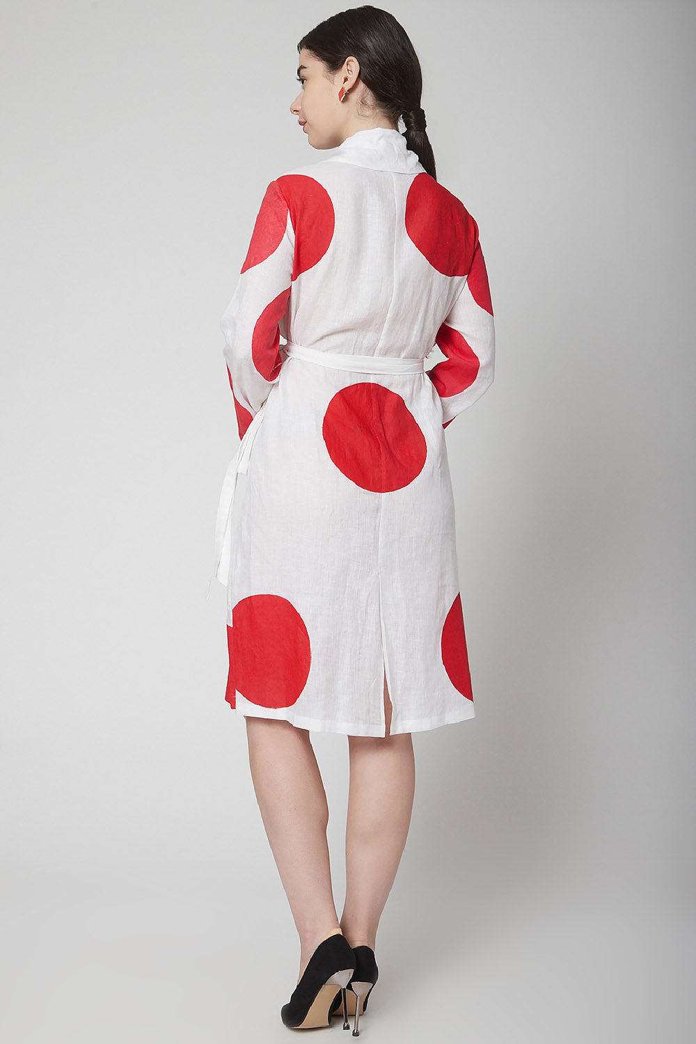 Polka Dot White Wrap Dress - Auraya Fashion -  - #tag1# - #tag2# - #tag3# - #tag3#