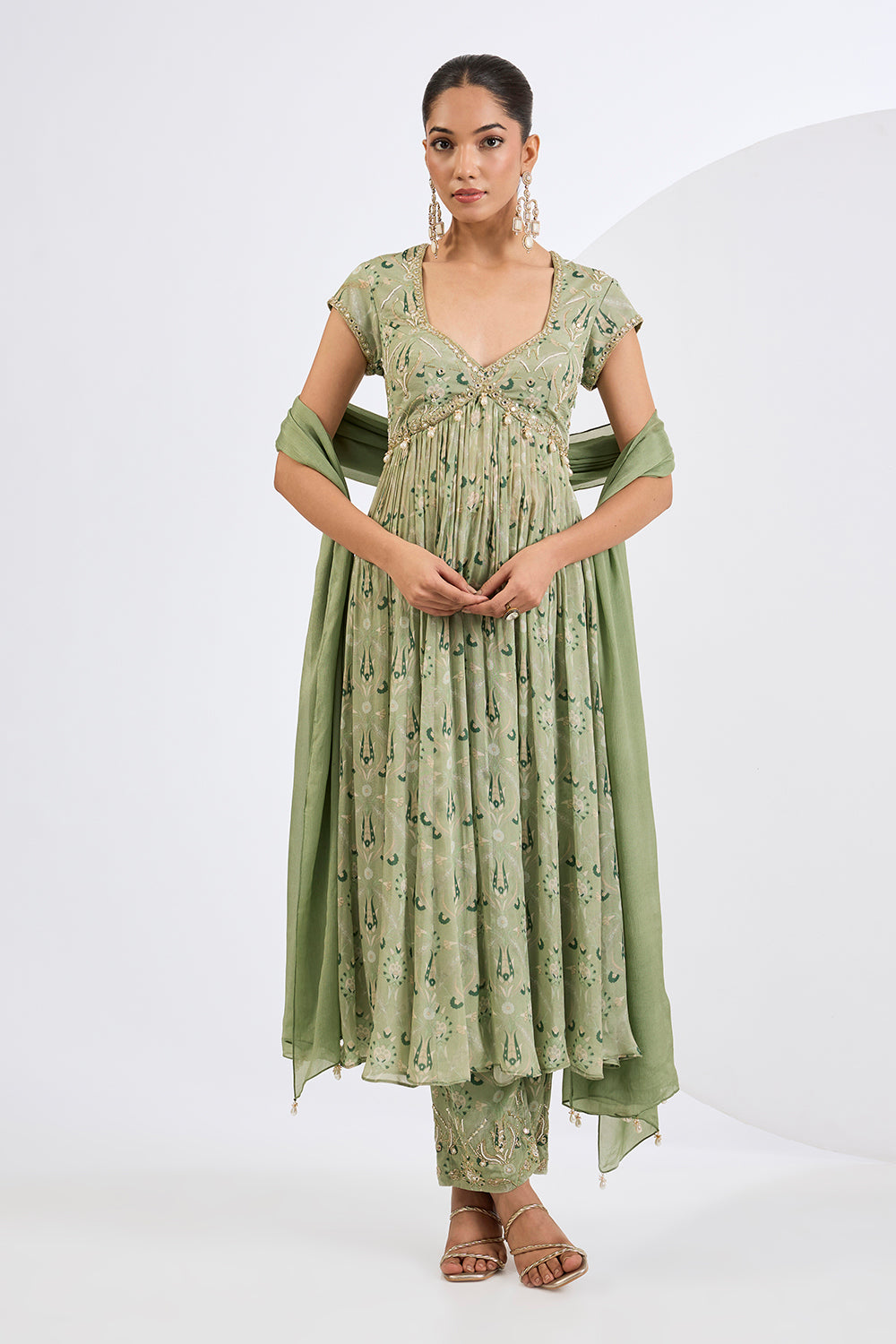 Green Anarkali Set