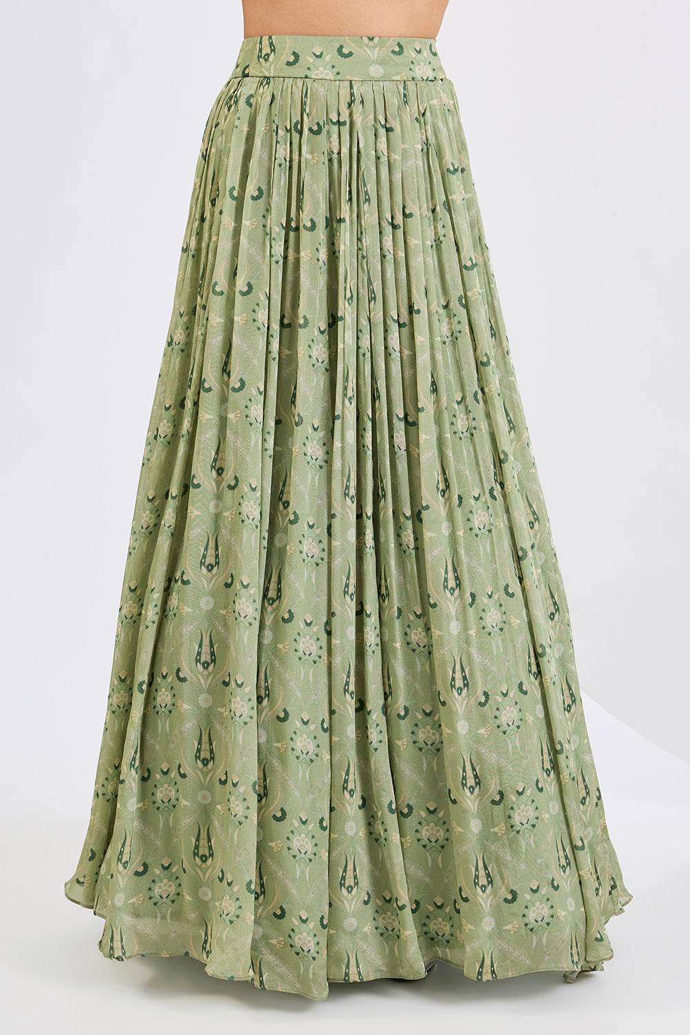 Green Corsett with Lenega and Dupatta