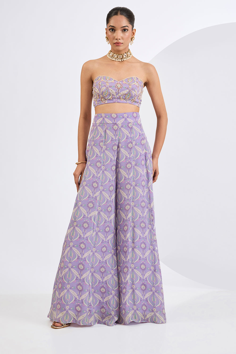 Lilac Printed Cape Shararaset